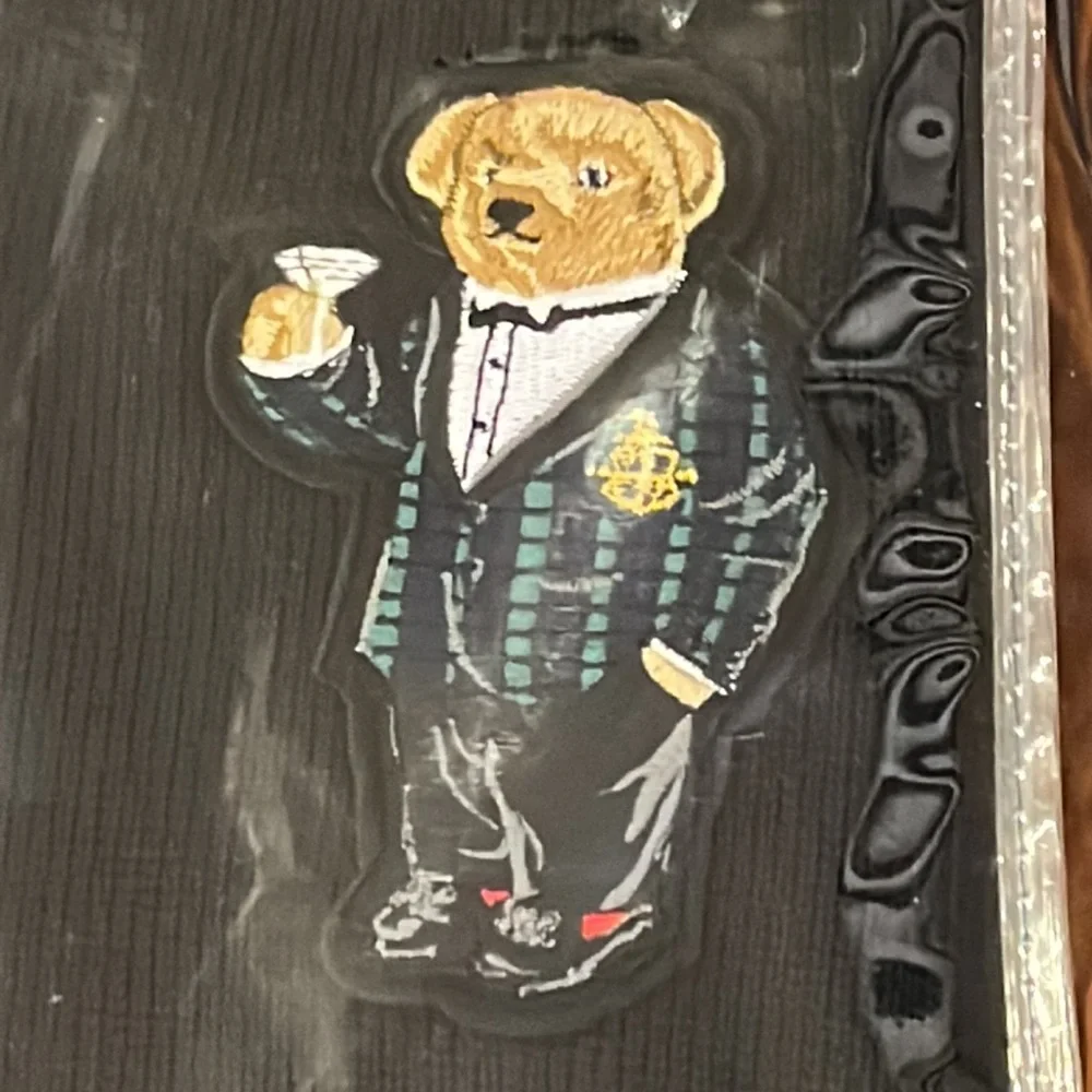 Polo Ralph Lauren Alsten Martini Bear Throw Blanket 54”x72” black cotton new